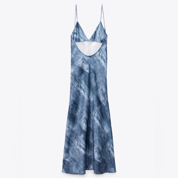 BNWT PRINTED SATIN EFFECT SLIP DRESS XS - Picture 6 of 6
